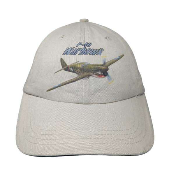 P-40 Warhawk Strapback Baseball Cap Beige One Size Adjustable Headshots KC - Picture 1 of 10